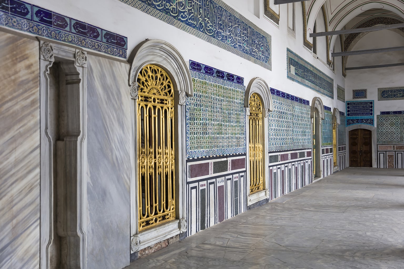 Topkapi Palace Harem corridor with Iznik tiles